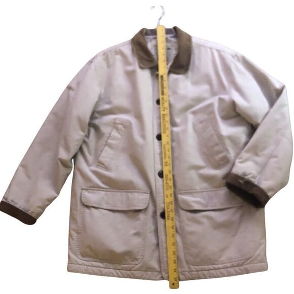 LL Bean Field Coat Mens Size L VTG Beige Quilted Lining Winter Chore Barn Jacket - Picture 13 of 14